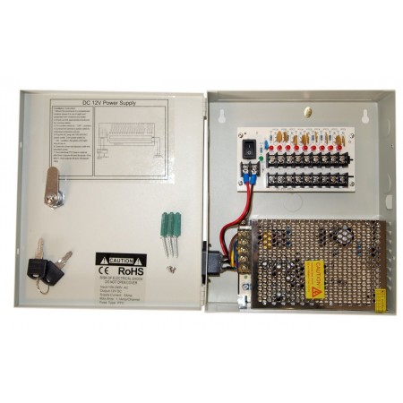 DVR Power Supply Box 12V 10A 18P
