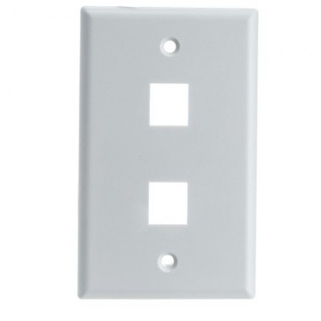 2Port Keystone Wallplate White Decora Type