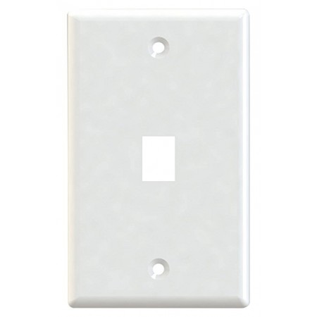 1Port Keystone Wallplate White Decora Type