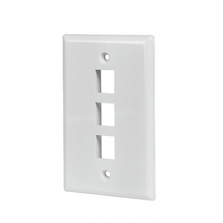 3Port Keystone Wallplate White Decora Type